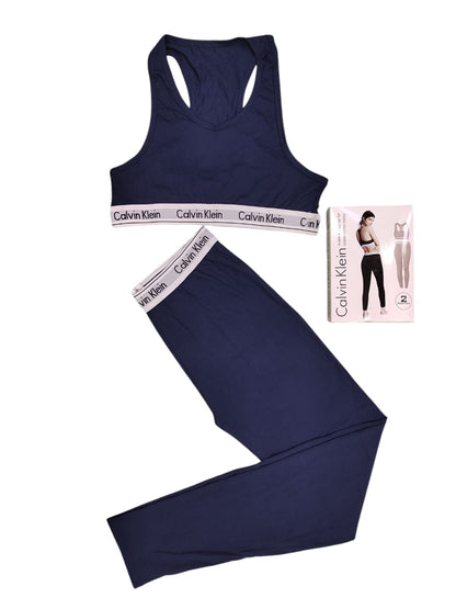 Women’s Cotton Stretch Sports Bra & Leggings Set (2 Piece)