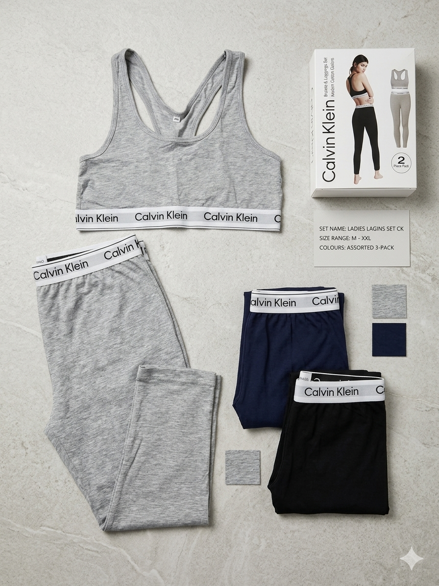 Women’s Cotton Stretch Sports Bra & Leggings Set (2 Piece)